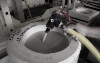 The process of making the Big Vase 1 and 2 by Max Lamb