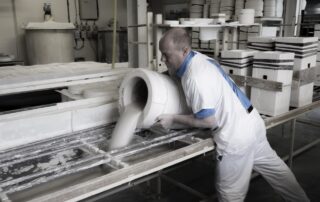 The process of making the Big Vase 1 and 2 by Max Lamb