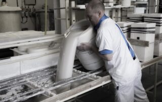 The process of making the Big Vase 1 and 2 by Max Lamb