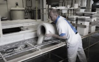 The process of making the Big Vase 1 and 2 by Max Lamb