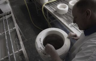 The process of making the Big Vase 1 and 2 by Max Lamb