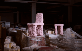 Crockery Pink Stool & Chair by 1882 Ltd with Max Lamb